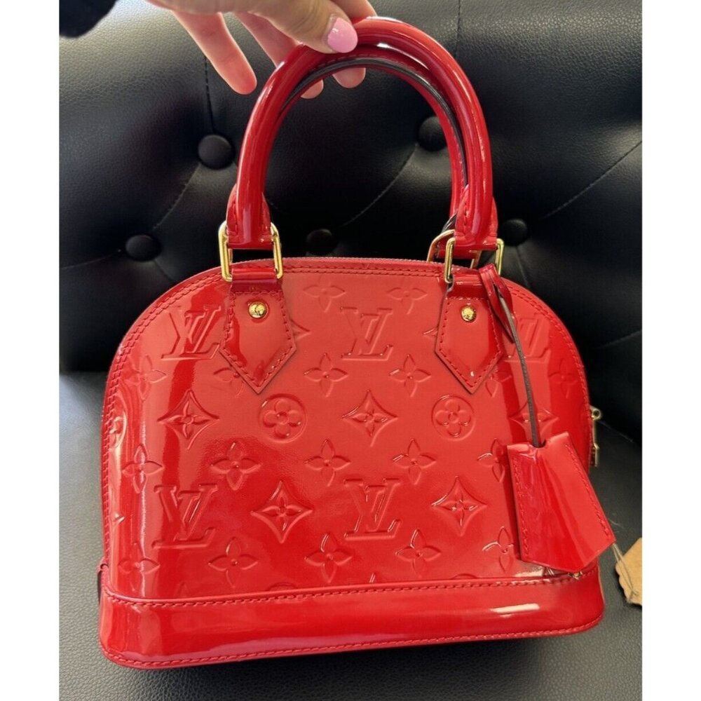 LOUIS VUITTON Red Vernis Alma BB (MSRP $2,850)